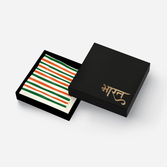 Waves Of Tricolour Scarf | Luv My India Bemberg Vegan Silk Tricolour Scarf | Digital Print 150x45 CM Patriotic Scarf