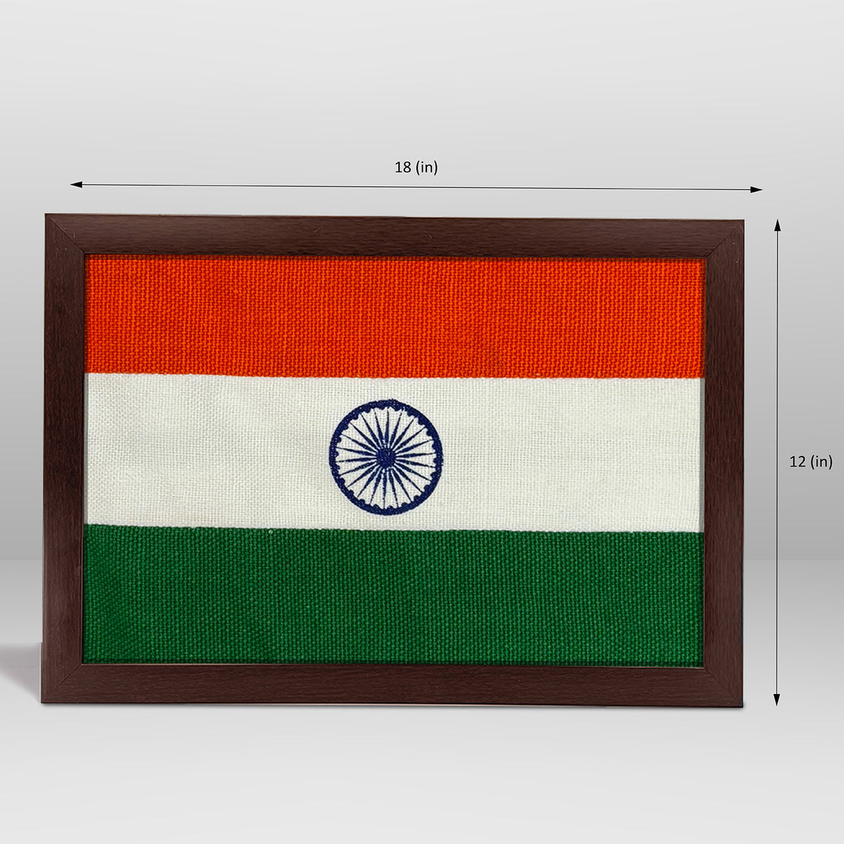 Luv My India Tiranga Dark Brown Hanging Frame 12X18 Inches Flag Of India