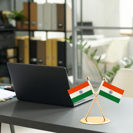 Cross Flag Plate For Office Mandir